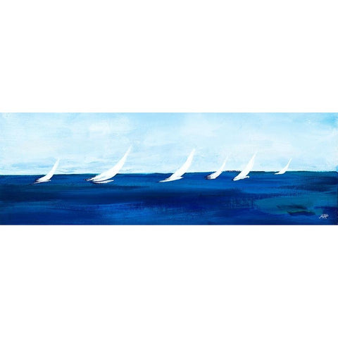 Windjammer Panel I Black Modern Wood Framed Art Print by DeRice, Julie