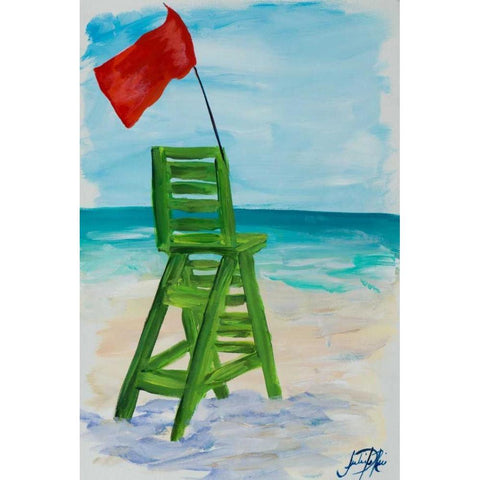 Lifeguard Post II Black Modern Wood Framed Art Print by DeRice, Julie