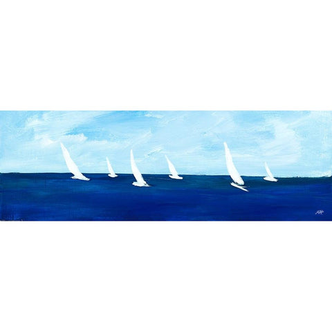 Windjammer Panel II Black Modern Wood Framed Art Print by DeRice, Julie