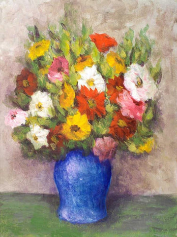 Vase of Beauty I White Modern Wood Framed Art Print with Double Matting by Johnson, Walt