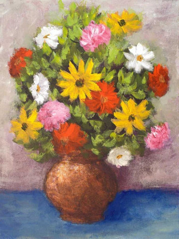 Vase of Beauty II White Modern Wood Framed Art Print with Double Matting by Johnson, Walt