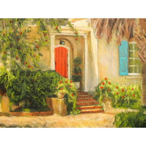 Front Garden Tuscan Dreams I Black Modern Wood Framed Art Print with Double Matting by Johnson, Walt