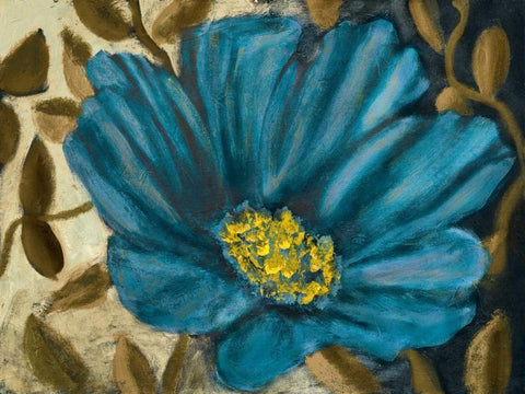 Simple Blue Garden II Black Ornate Wood Framed Art Print with Double Matting by Johnson, Walt