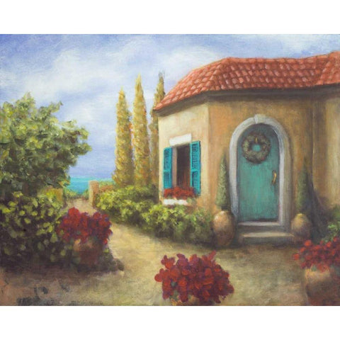 Front Garden Tuscan Dreams II Black Modern Wood Framed Art Print by Johnson, Walt