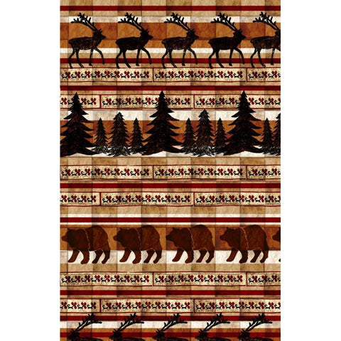 Nature Lodge Pattern V White Modern Wood Framed Art Print by Biscardi, Nicholas
