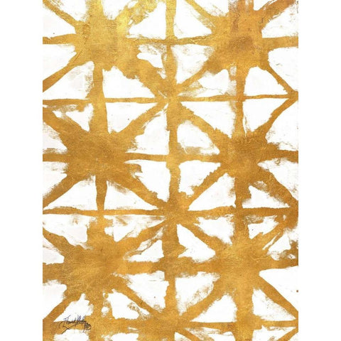 Shibori Gold IV Gold Ornate Wood Framed Art Print with Double Matting by Medley, Elizabeth