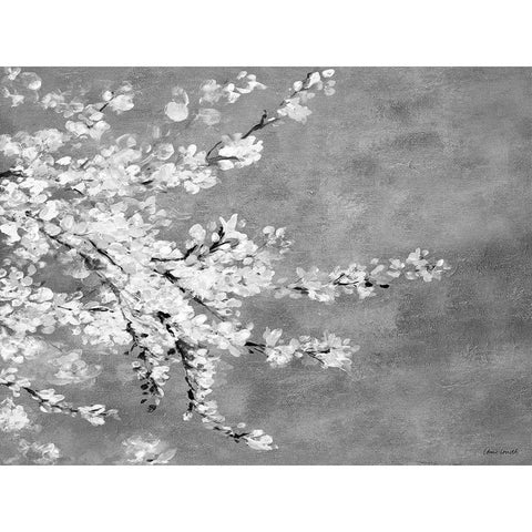 Sakura Silver Black Modern Wood Framed Art Print with Double Matting by Loreth, Lanie
