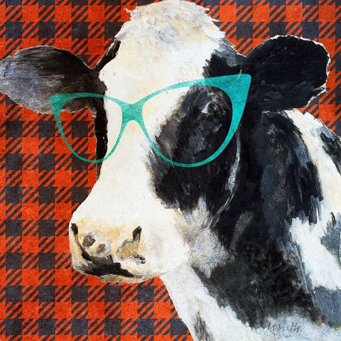 Cows with Shades II Gold Ornate Wood Framed Art Print with Double Matting by Loreth, Lanie