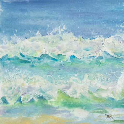 Las Olas Square II Black Ornate Wood Framed Art Print with Double Matting by Pinto, Patricia