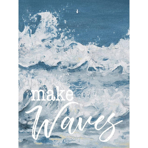 Make Waves White Modern Wood Framed Art Print by Pinto, Patricia
