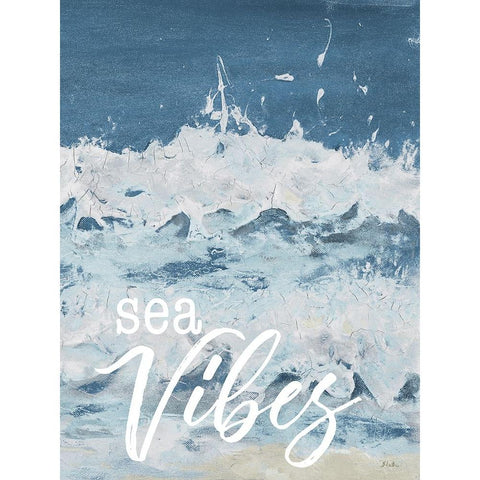 Sea Vibes Black Modern Wood Framed Art Print with Double Matting by Pinto, Patricia