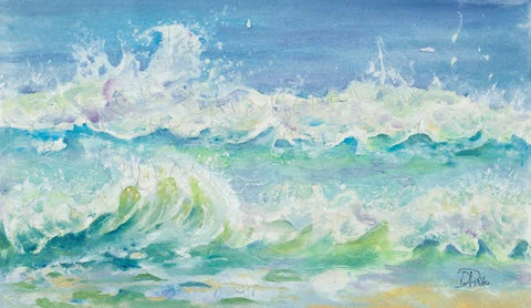 Las Olas White Modern Wood Framed Art Print with Double Matting by Pinto, Patricia