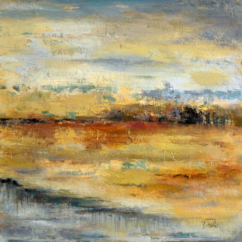 Silver River II Gold Ornate Wood Framed Art Print with Double Matting by Pinto, Patricia