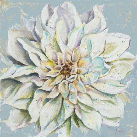 Cool Dahlias II Black Ornate Wood Framed Art Print with Double Matting by Pinto, Patricia