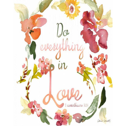 Do Everything In Love Black Modern Wood Framed Art Print with Double Matting by Loreth, Lanie