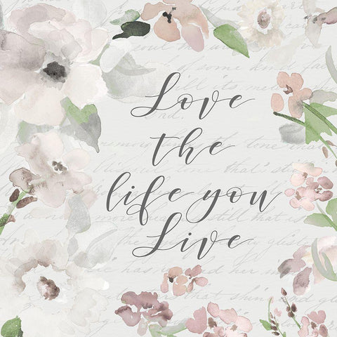 Love The Life You Live White Modern Wood Framed Art Print with Double Matting by Loreth, Lanie