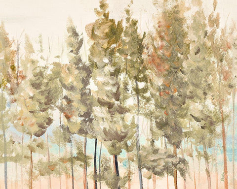 Bosque Verde Brisa II White Modern Wood Framed Art Print with Double Matting by Pinto, Patricia