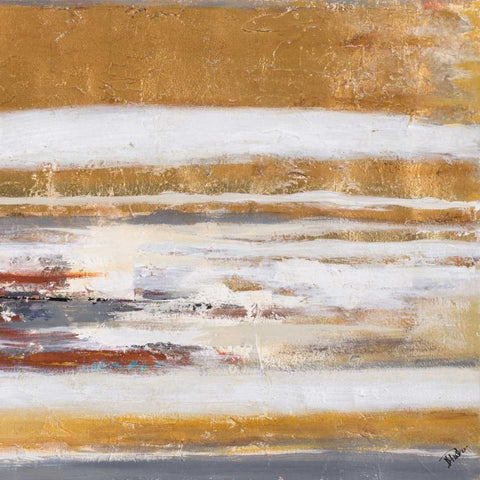 Innovation Square II Gold Ornate Wood Framed Art Print with Double Matting by Pinto, Patricia