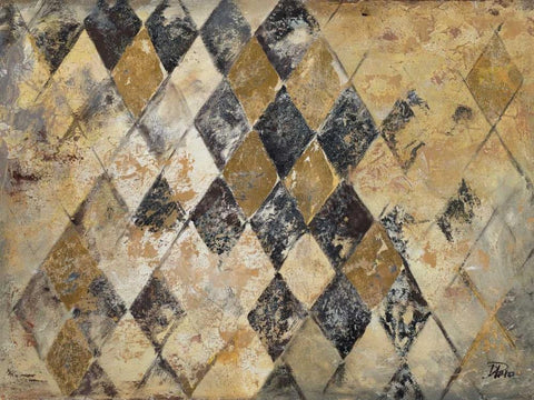 Harlequin Black Ornate Wood Framed Art Print with Double Matting by Pinto, Patricia