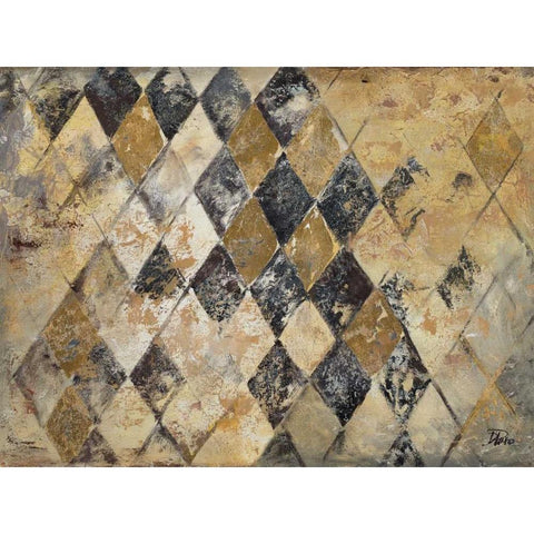 Harlequin Black Modern Wood Framed Art Print with Double Matting by Pinto, Patricia