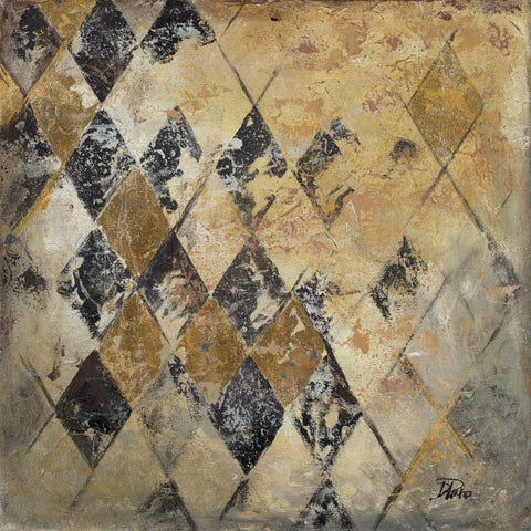 Harlequin II Black Modern Wood Framed Art Print with Double Matting by Pinto, Patricia