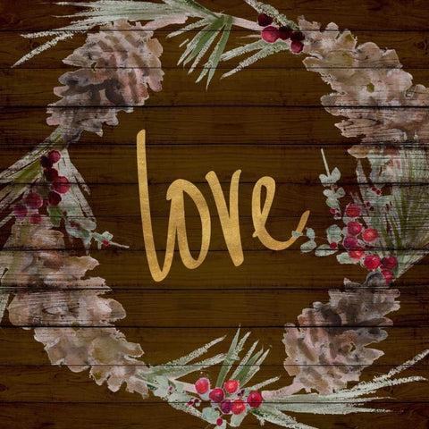 Love and Peace Wreath II White Modern Wood Framed Art Print by Loreth, Lanie