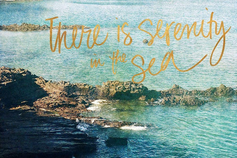 Serenity At The Sea White Modern Wood Framed Art Print with Double Matting by Coppel, Anna