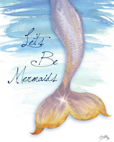 Mermaid Tail II Black Ornate Wood Framed Art Print with Double Matting by Medley, Elizabeth