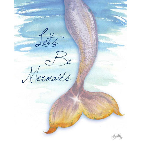 Mermaid Tail II Black Modern Wood Framed Art Print by Medley, Elizabeth