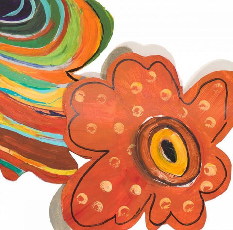 Collage Flowers III Black Ornate Wood Framed Art Print with Double Matting by Pinto, Patricia