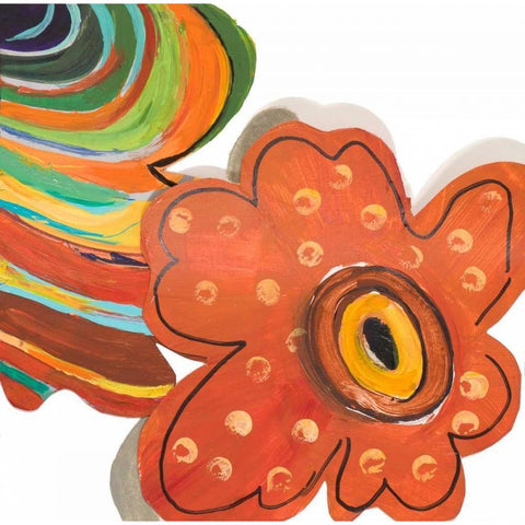 Collage Flowers III Black Modern Wood Framed Art Print by Pinto, Patricia