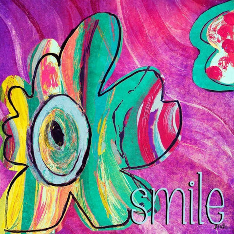 Bright Collage Flowers I Gold Ornate Wood Framed Art Print with Double Matting by Pinto, Patricia