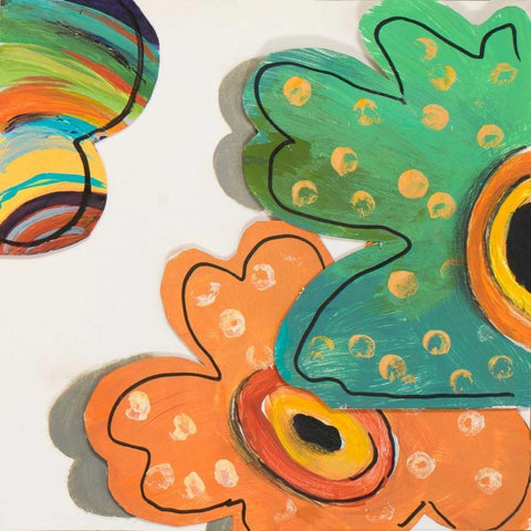 Collage Flowers IV Gold Ornate Wood Framed Art Print with Double Matting by Pinto, Patricia