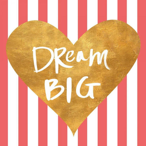 Heart on Stripes I Black Modern Wood Framed Art Print by SD Graphics Studio