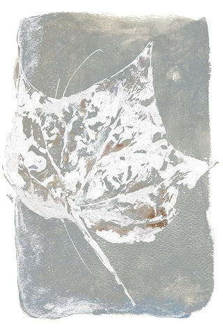 Spring Leaves II White Modern Wood Framed Art Print with Double Matting by Pinto, Patricia