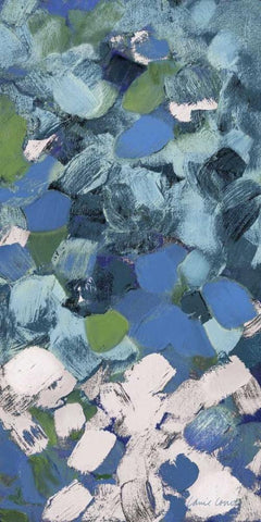 Bits Of Life Blue White Modern Wood Framed Art Print with Double Matting by Loreth, Lanie