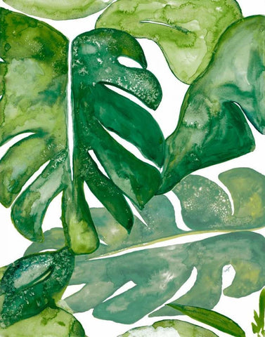 Watercolor Party III White Modern Wood Framed Art Print with Double Matting by Papa, Kat