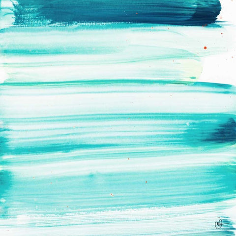 Blue Color Study I White Modern Wood Framed Art Print with Double Matting by Papa, Kat