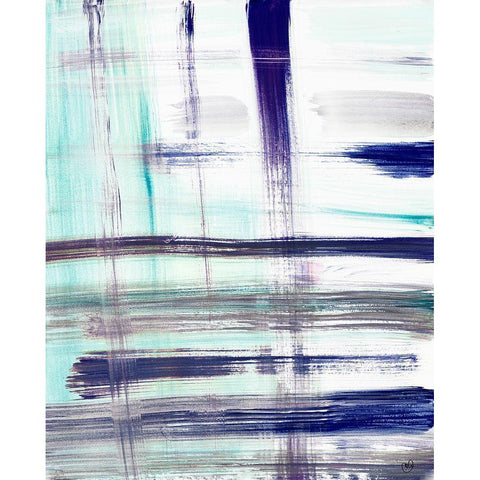 Stroke Pop Black Modern Wood Framed Art Print with Double Matting by Papa, Kat