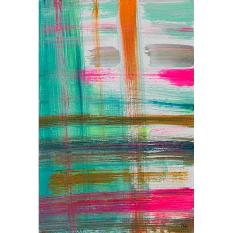 Colour Study III Black Modern Wood Framed Art Print with Double Matting by Papa, Kat