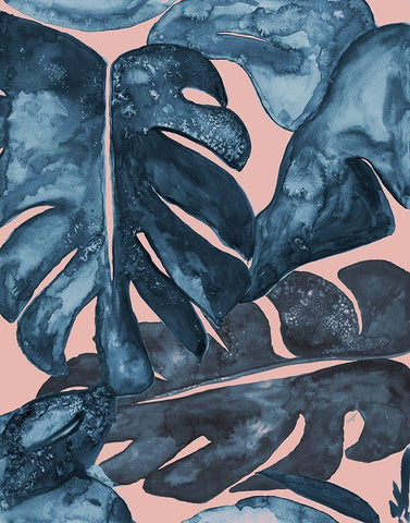 Palm Party I Black Ornate Wood Framed Art Print with Double Matting by James, Nola