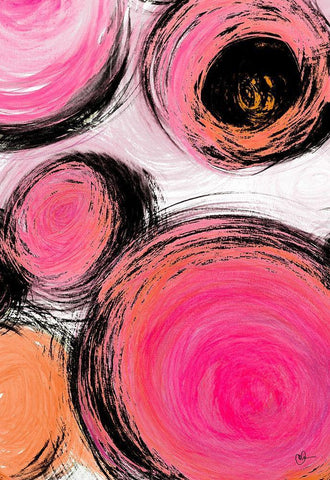Contempo Bubbles Black Ornate Wood Framed Art Print with Double Matting by Papa, Kat