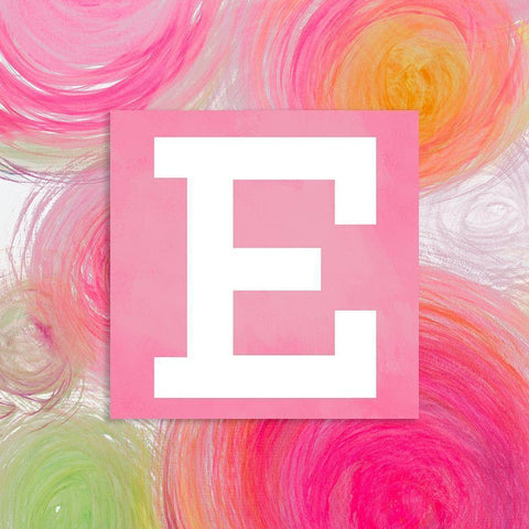 Contempo Monogram (E) White Modern Wood Framed Art Print with Double Matting by James, Nola