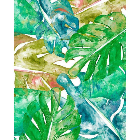 Bed of Leaves I Black Modern Wood Framed Art Print by James, Nola