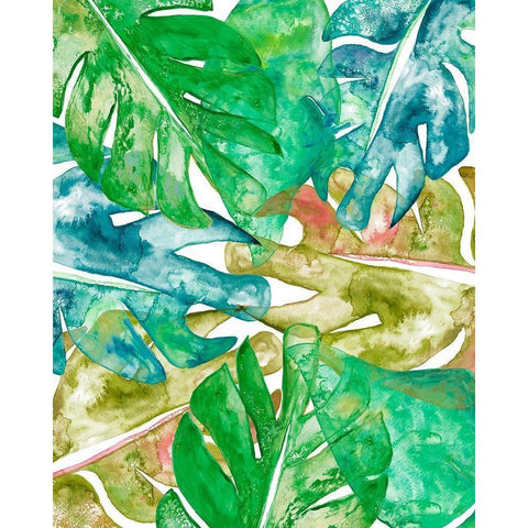 Bed of Leaves II Black Modern Wood Framed Art Print with Double Matting by James, Nola