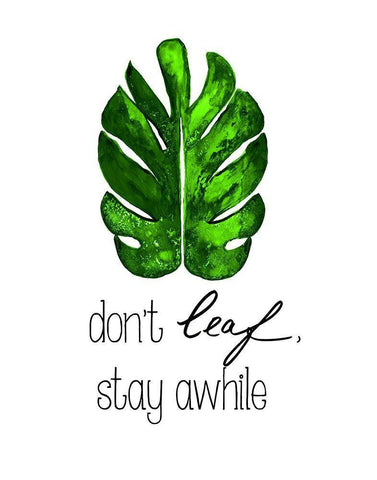 Dont Leaf, Stay Awhile Black Ornate Wood Framed Art Print with Double Matting by Papa, Kat