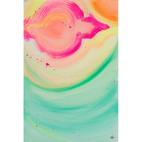 Colour Study IV Black Modern Wood Framed Art Print with Double Matting by Papa, Kat