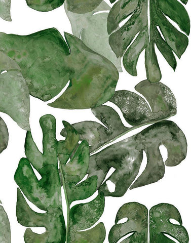 Green Plant Party III Black Ornate Wood Framed Art Print with Double Matting by Papa, Kat