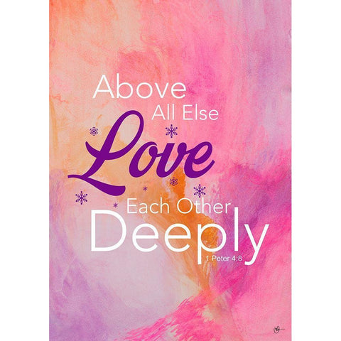 Love Deeply Black Modern Wood Framed Art Print by Papa, Kat