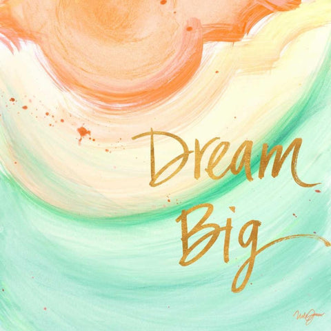 Dream Big Black Modern Wood Framed Art Print by James, Nola